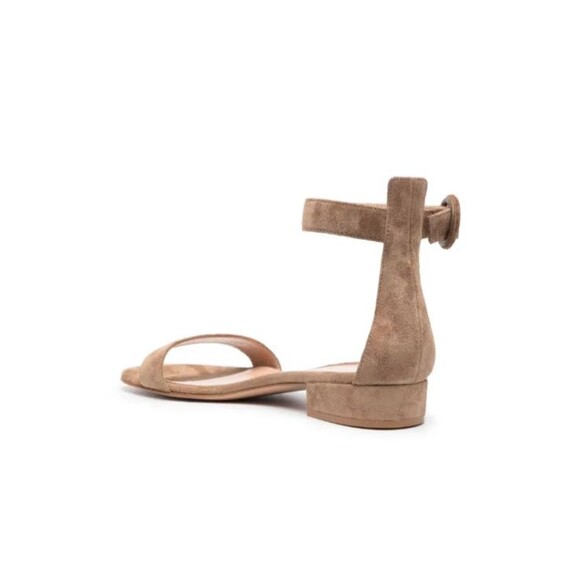 Gianvito Rossi Portofino Beige Suede Buckle-Fastening Sandals Sz 10 Italy $ 795 - Picture 3 of 16